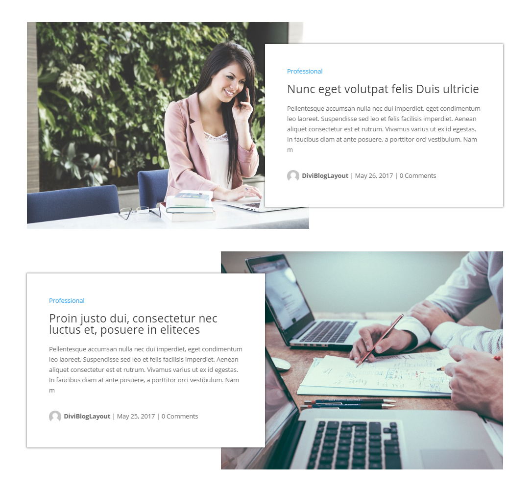 Divi Category Layout for Professional Blog